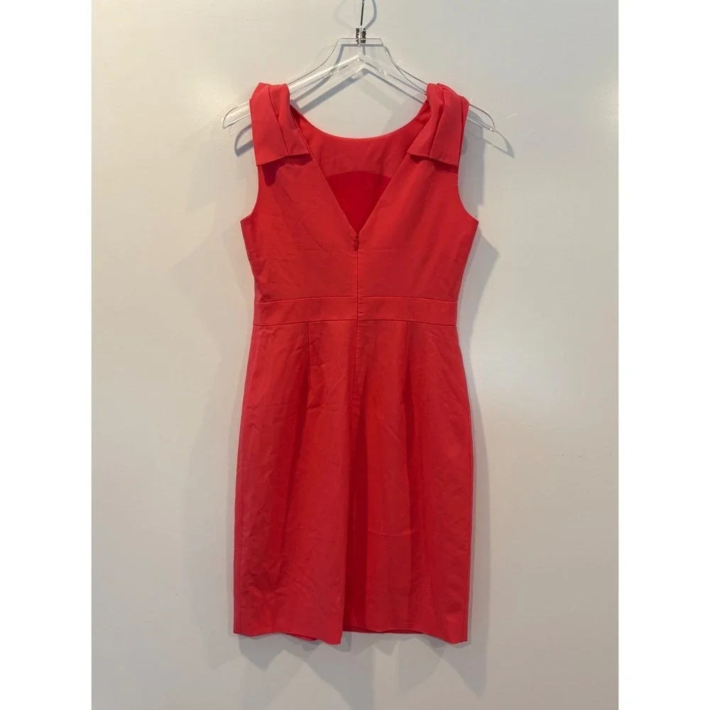 J.‎ Crew Coral Pink Origami Bow Detail Sheath Dress Womens Size 4